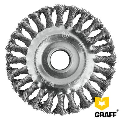 Щётка по металлу 125 дисковая жгутовая посадочное отверстие 22 мм GRAFF 30312522