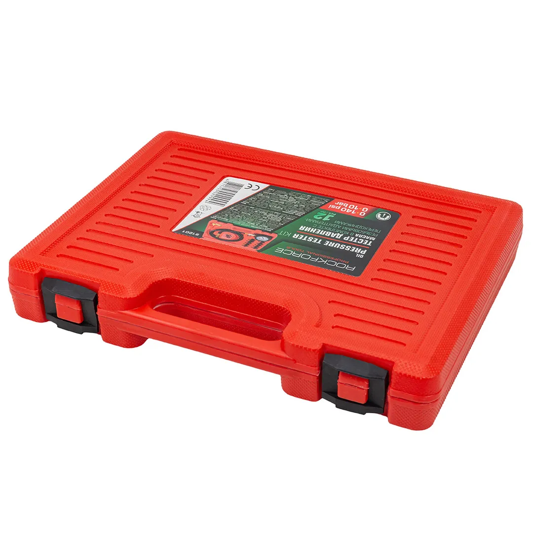 Тестер давления масла в комплекте с резьбовыми адаптерами-переходниками 0-10bar 12 пр RockForce RF-912G1