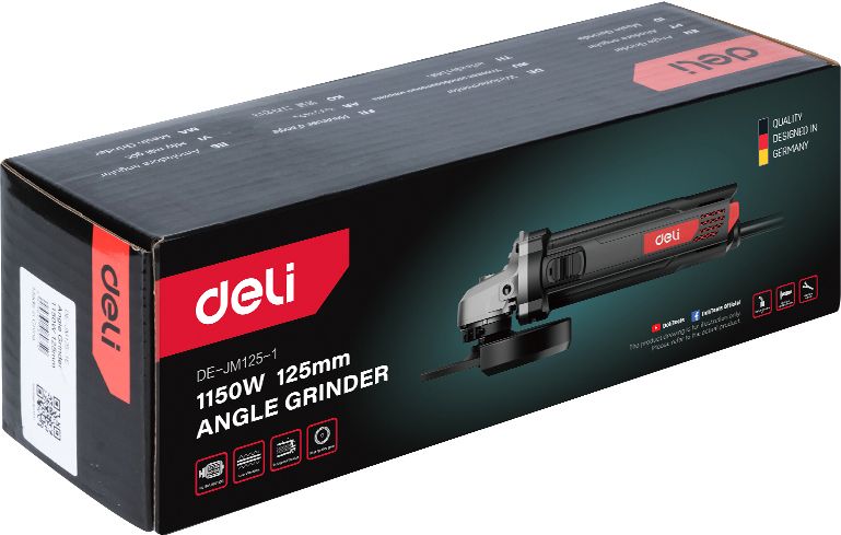 Угловая шлифмашина Deli RS EDE-JM125-1E 1150 Вт, 125 мм