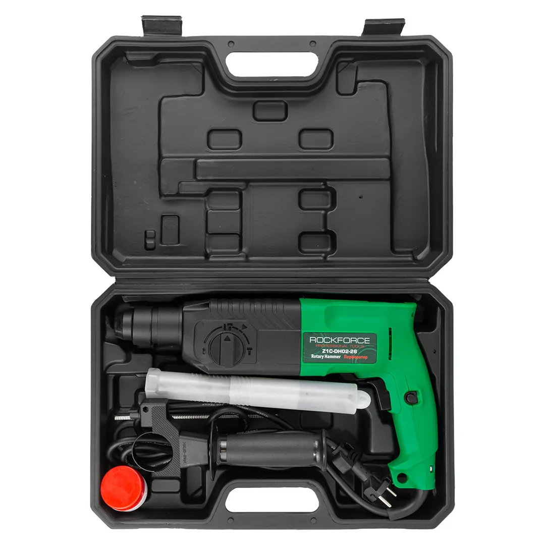 Перфоратор электрический 220V, 50/60Гц, 800W, 0-1300 об/мин, 2.8Дж, RockForce RF-Z1C-DH02-26