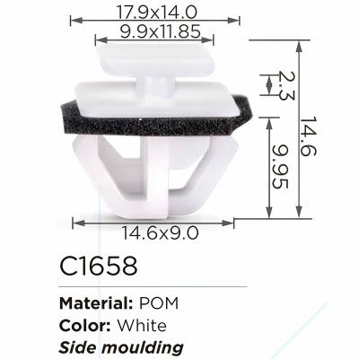 Клипса для крепления внутренней обшивки а/м универсальная пластиковая 100 шт Forsage F-C1658(universal)