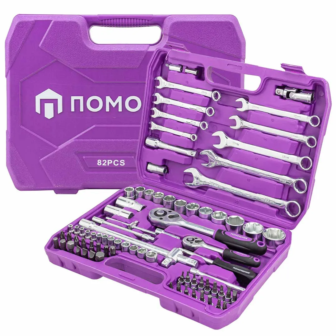 Набор инструментов 82 пр. 1/4''&1/2'' 6-гр. Помощник 4821-5