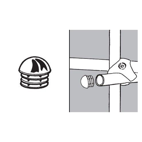 Заглушка внутр. трубы d25, 507D, 0,8мм полушар, хром AKS LIGHT 87966