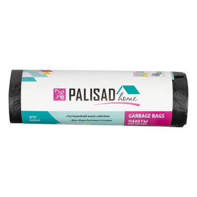 Пакеты для мусора 120 л x 10 шт. серые, Home Palisad 927135