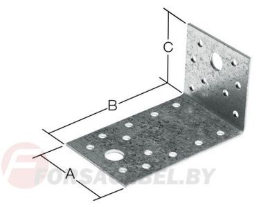 Уголок крепежный асимметричный KUAS белый цинк Starfix