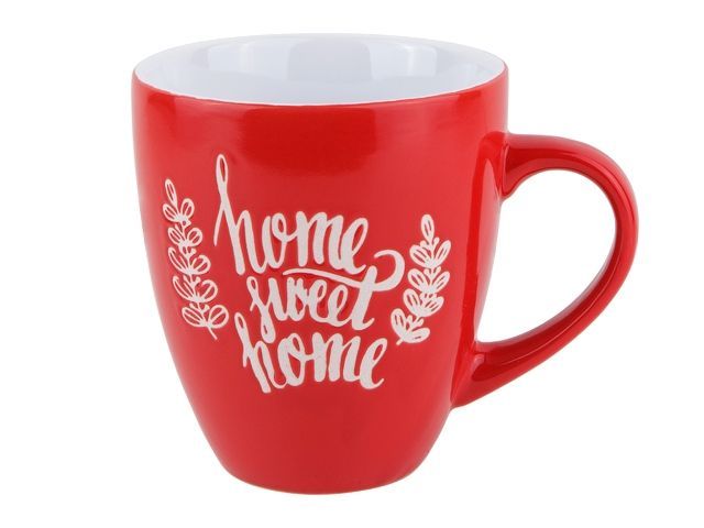 Кружка керамическая, 400 мл, Любимый дом, красная, PERFECTO LINEA 30-388604