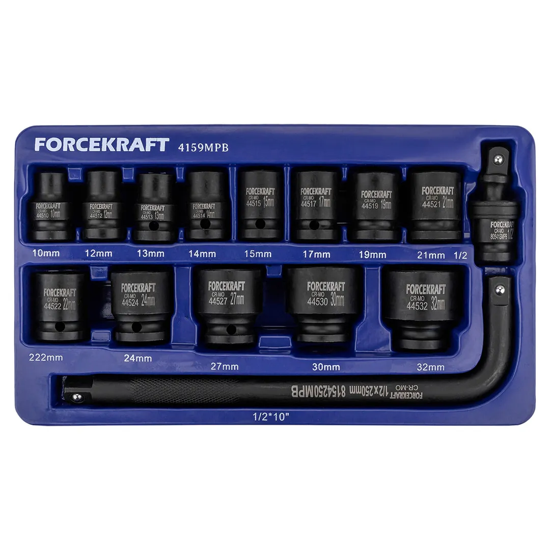 Набор ударных головок 15 пр 1/2'' 6-гр ForceKraft FK-4159MPB