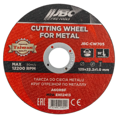 Круг отрезной по металлу 125x1.0x22.2 мм JBC JBC-CW705