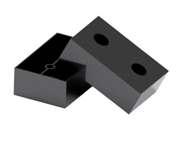 Опора мебельная пласт. 60х40х20 металлик РП PL 83159