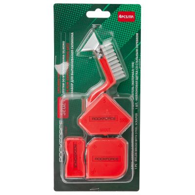 Набор шпателей с нейлоновой щеткой для выравнивания силикона 4 пр RockForce RF-52621