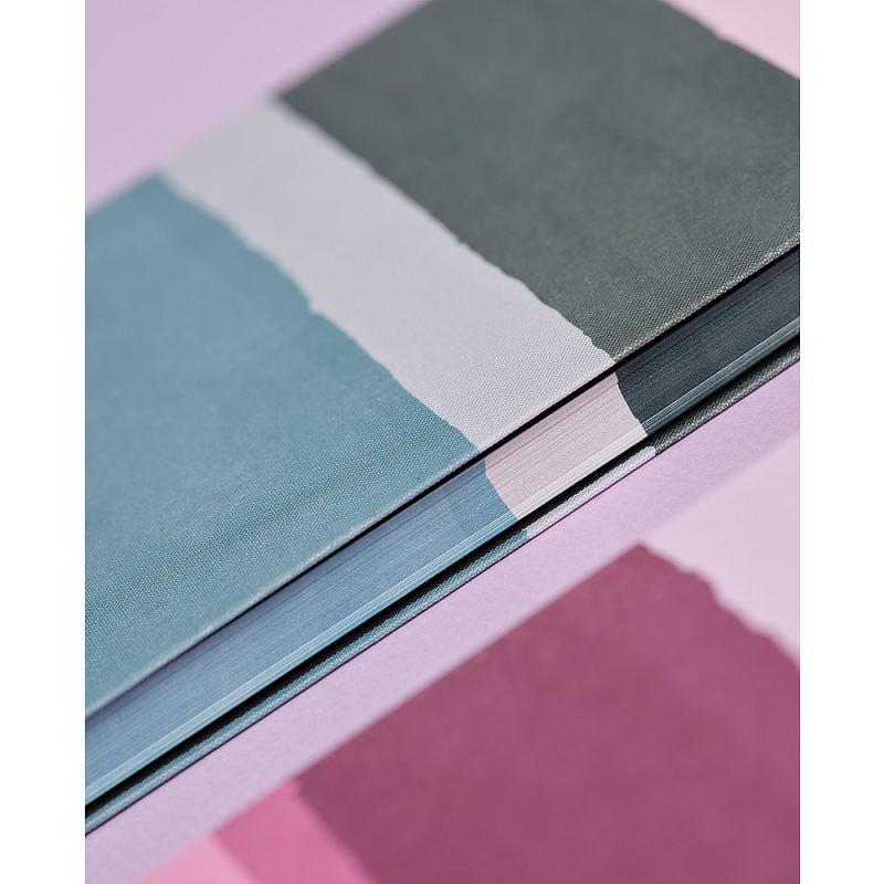 Блокнот "Stripes dusty pink", А5, 96 листов, линейка, розовый, голубой, срез разноцветный