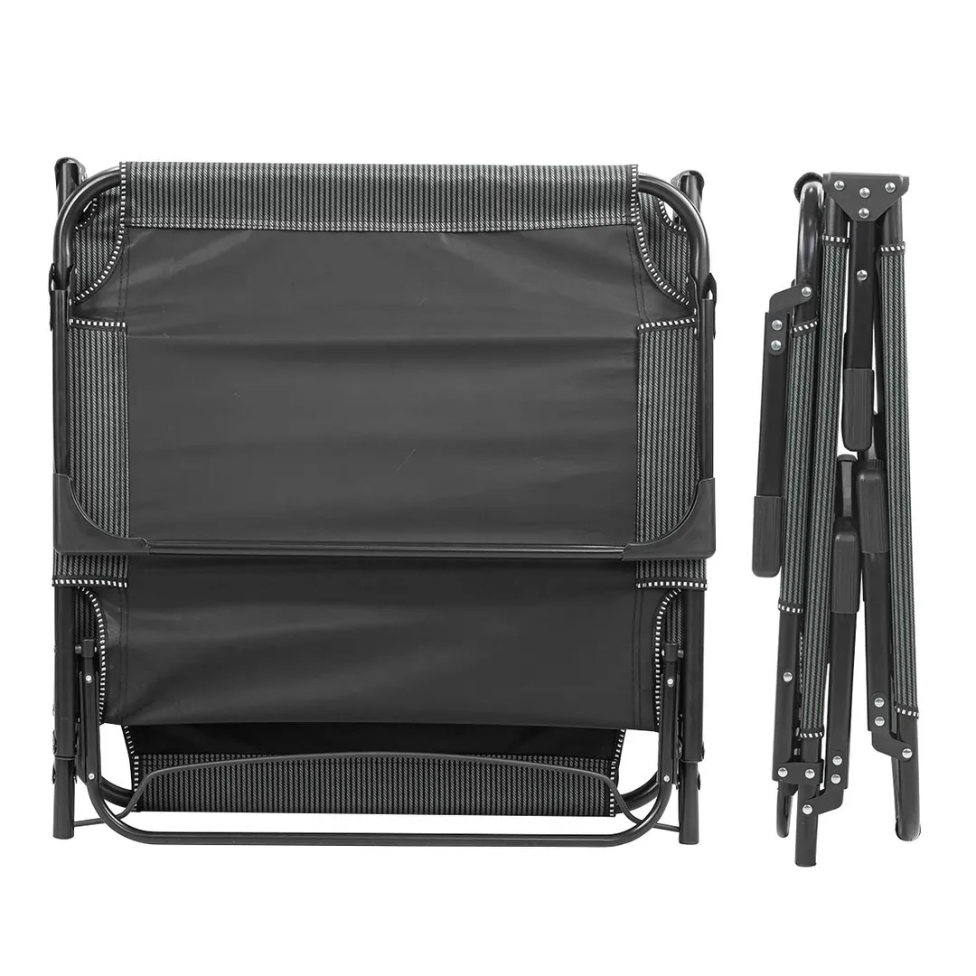 Шезлонг складной, черный ISMA ISMA-FG-HY-8009BL