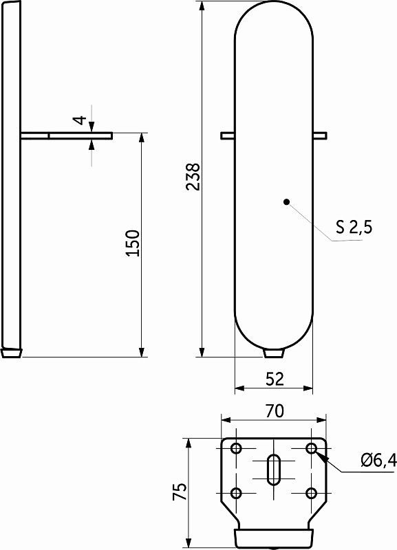 Опора мебельная мет. COSMO h150 для пуфов черный матовый AKS 112846