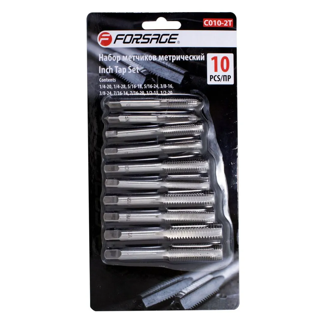 Набор метчиков дюймовых 10 пр Forsage F-C010-2T