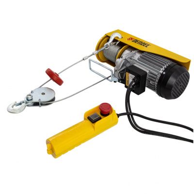 Тельфер электрический TF-800, 0.8 т., 1300 Вт, высота 12 м, 8 м/мин Denzel 52014