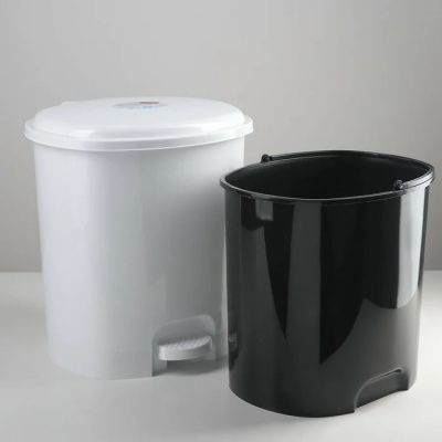 Ведро педалью, белый / белый РУССПЛАСТ РП-1015-ББ