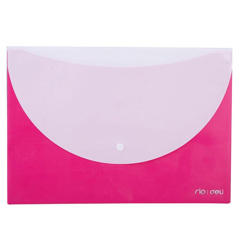 Папка-конверт на кнопке "Deli", A4, ассорти