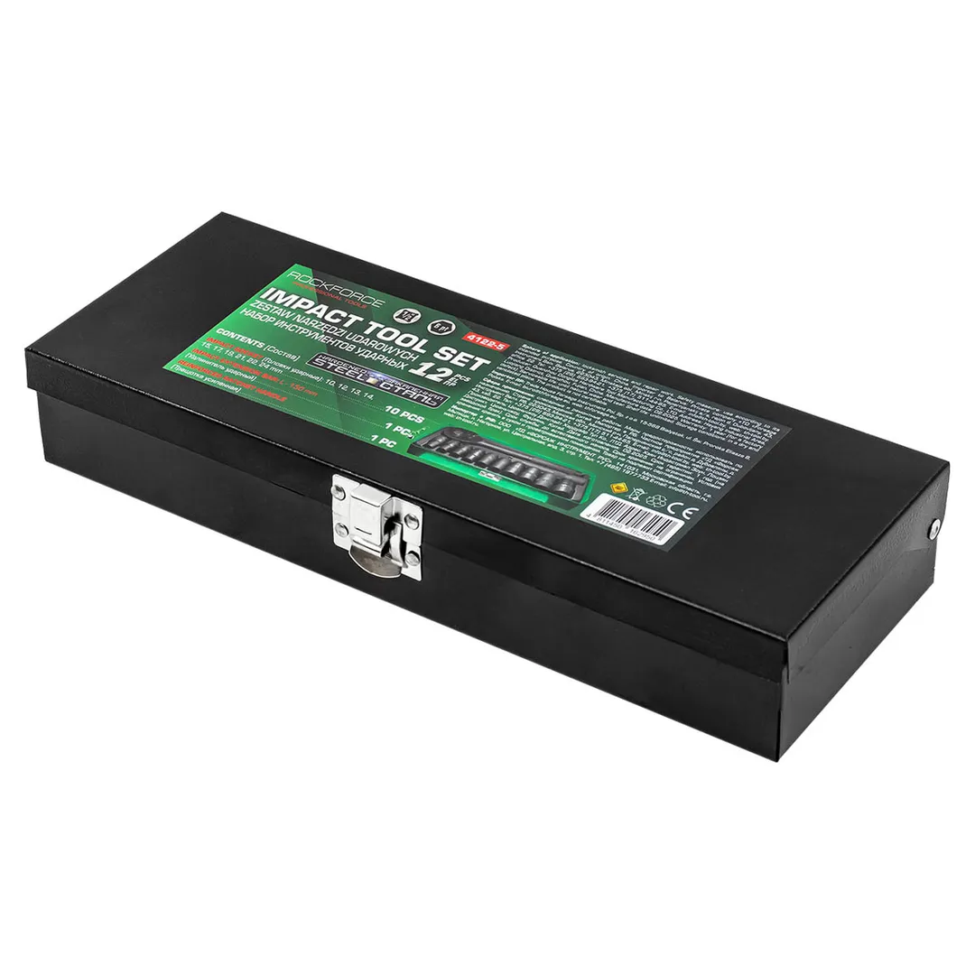 Набор ударных головок 10-24 мм с трещоткой и удлинителем 1/2'' 6-гр 12 пр RockForce RF-4122-5