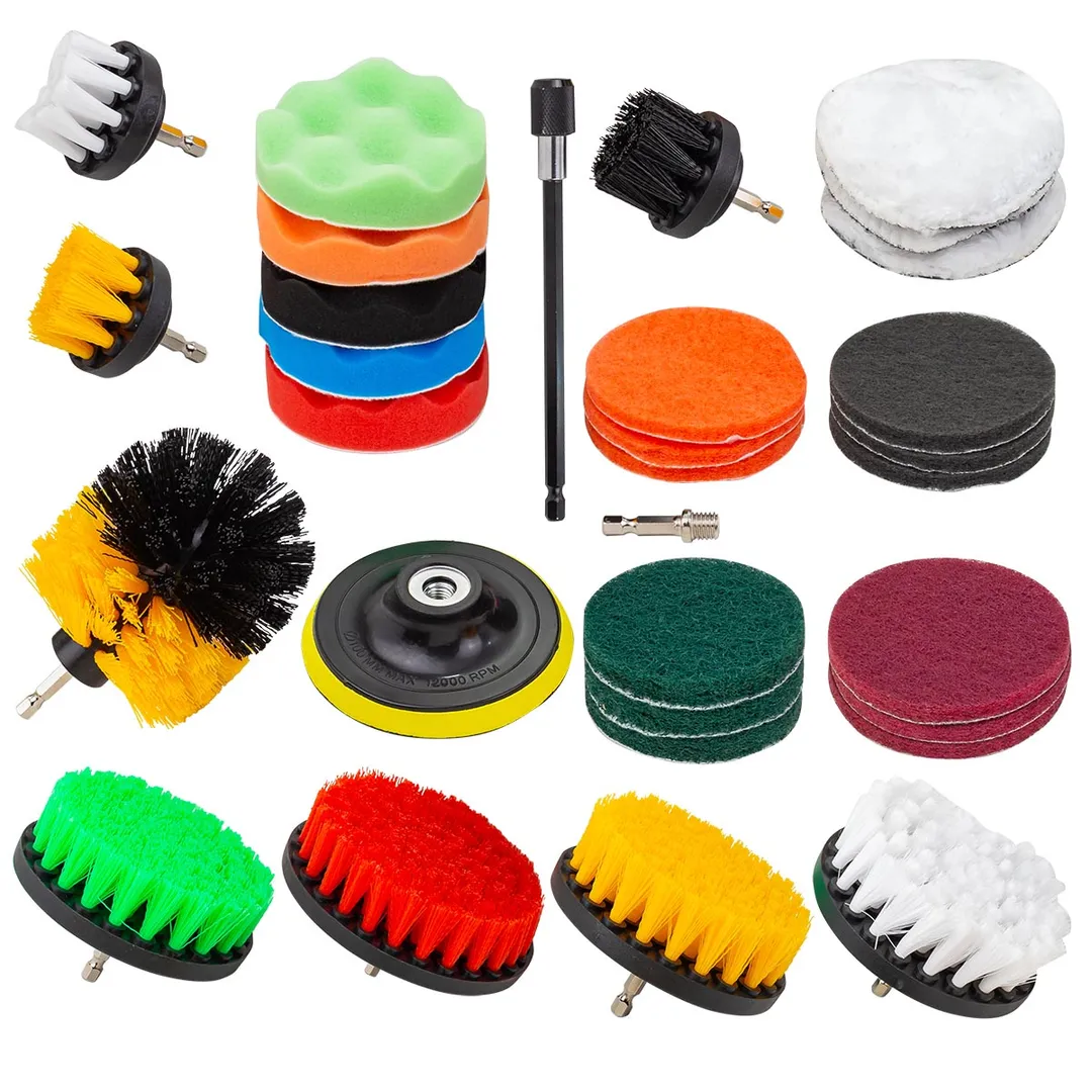 Набор щеток для уборки/химчистки под шуруповерт 31 пр. ForceKraft FK-CBK-06