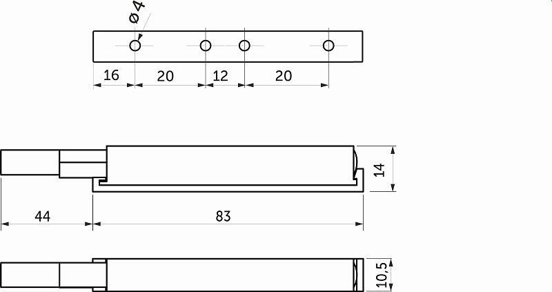 Механизм push-to-open наконечник резиновый накладной серый AKS 115823