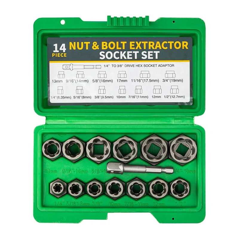 Набор головкок-экстракторов для извлечения поврежденных болтов/гаек 14 пр RockForce RF-1321S