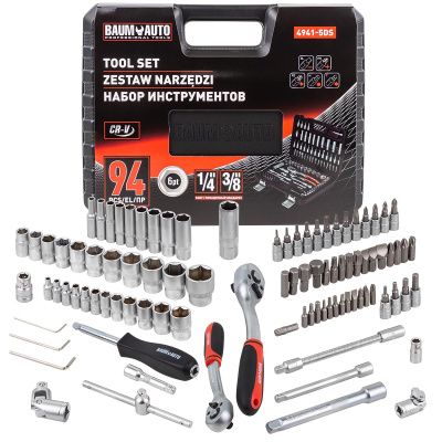 Набор инструментов 94 пр. 1/4''&3/8'', 6-гр. BaumAuto BM-4941-5DS