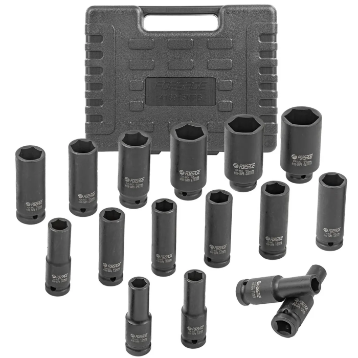 Набор глубоких ударных головок 10-32 мм 1/2'' 6-гр 16 пр Forsage F-4169-5MPB