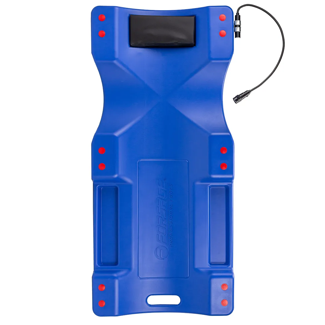 Лежак пластиковый подкатной 1050х490х95 мм, на 6-ти колесах с фонарем на гибком удлинителе 40'' Forsage F-TRH6802-1