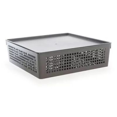 Лоток 310×310×90мм коричневый с крышкой 7,3л Полимербыт 4346403
