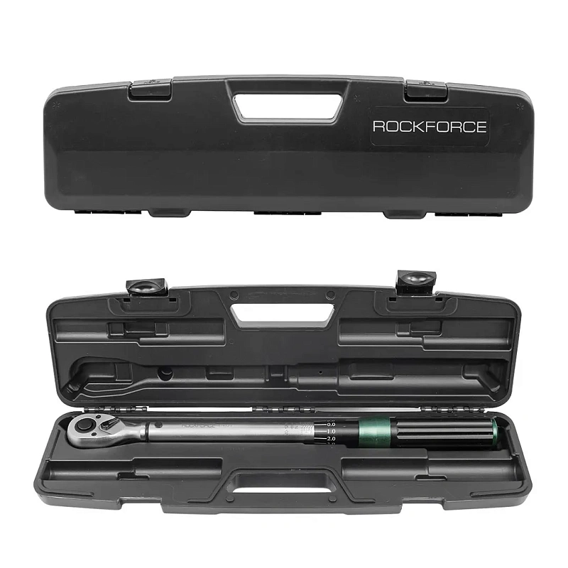 Ключ динамометрический щелчкового типа с быстрой фиксацией "Premium" 20-120Нм, 1/2", в пластиковом кейсе RockForce RF-6474525