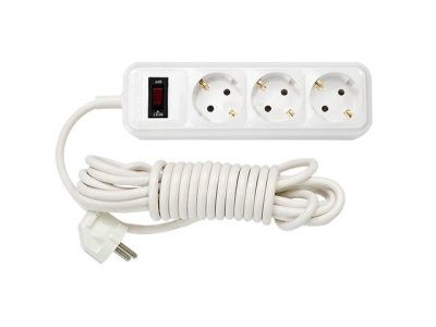 Удлинитель бытовой 3,5м (3 роз., 2.5кВт, с/з, ПВС 3х0,75) (со встроенным ограничителем тока) Bylectrica У10-3223.5м