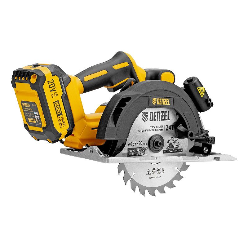Пила циркулярная аккумуляторная бесщет. CCSH-BL-20-185, 185 мм, Li-Ion, 20 В Denzel 27409