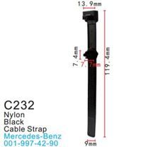 Клипса для крепления внутренней обшивки а/м Мерседес пластиковая, 100 шт Forsage C0232(Mersedes)