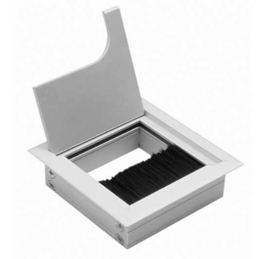 Пропуск кабельный металл 120х120мм брашированное серебро AKS 123676