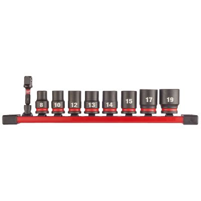 Набор ударных головок Shockwave 8-19 мм 3/8" 9 пр Milwaukee 4932480454