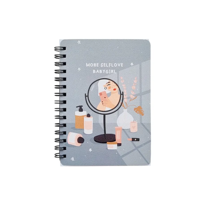 Блокнот "Blogger зеркало", А6, 80 листов, в клетку, серый