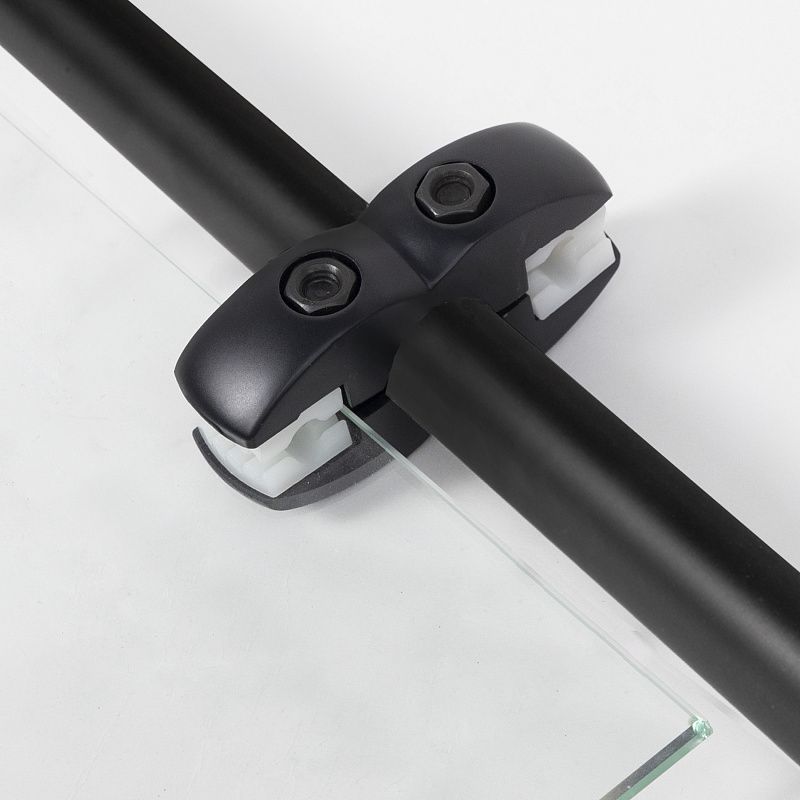 Соединитель стекло/плита к трубе d25, 551, двойной, с вкладышами, черный AKS 113433