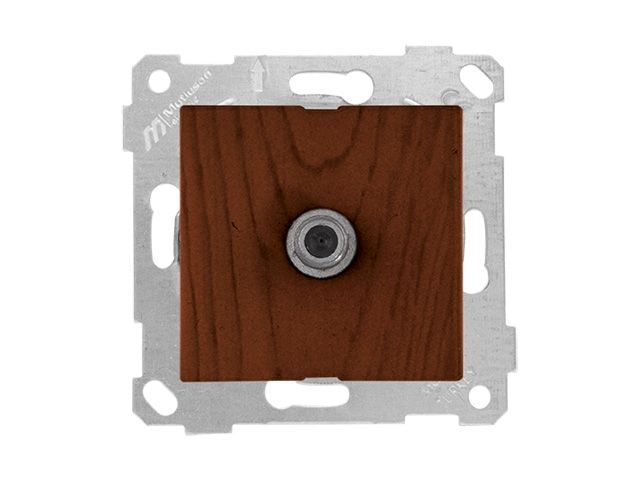 Розетка телевиз. 1-ая, скрытая, без рамки, с/з, 11dB, переходная, орех, RITA, Mutlusan 22001700157