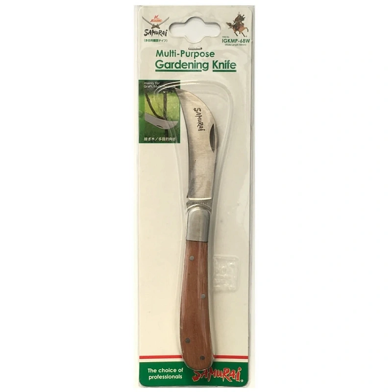 Нож прививочный, складной нержавеющий L170 мм, 70 мм лезвие Samurai IGKMP-68W