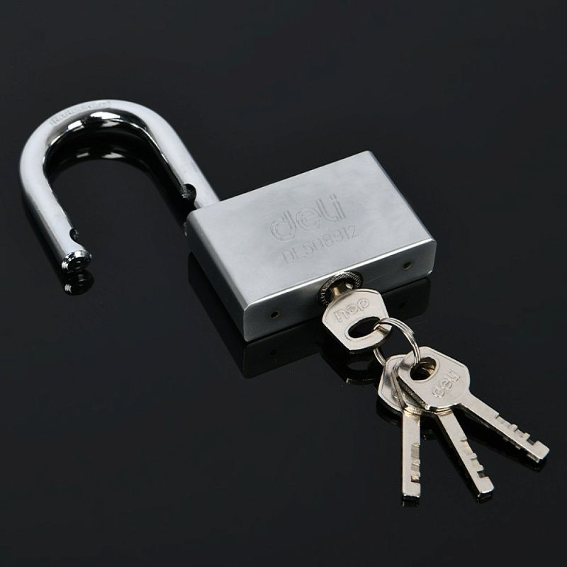Замок навесной Deli YS EDL508912, 70 мм, автомат, 4 ключа