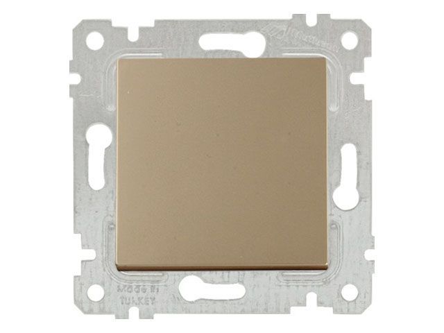 Выключатель 1-клав., скрытый, без рамки, пруж. зажим, золото, RITA, 10 A, 250 V, IP 20, Mutlusan 22004010180