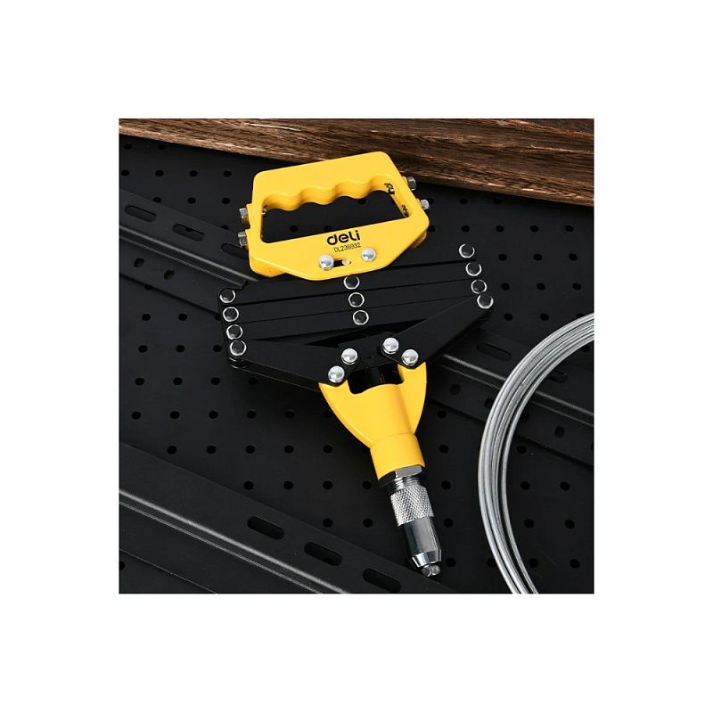 Заклепочник рычажно-складной Deli YS EDL236932, 812 мм, 3.2-6.4 мм, желтый, черный