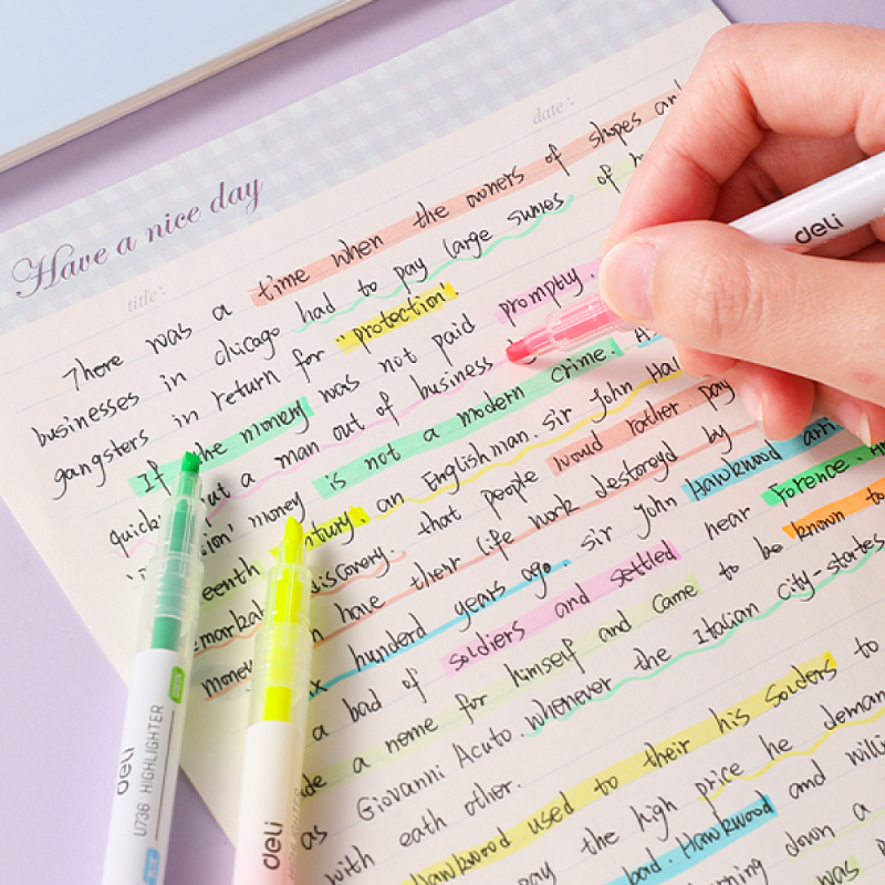 Набор маркеров текстовых "Double ended", 3 шт, ассорти