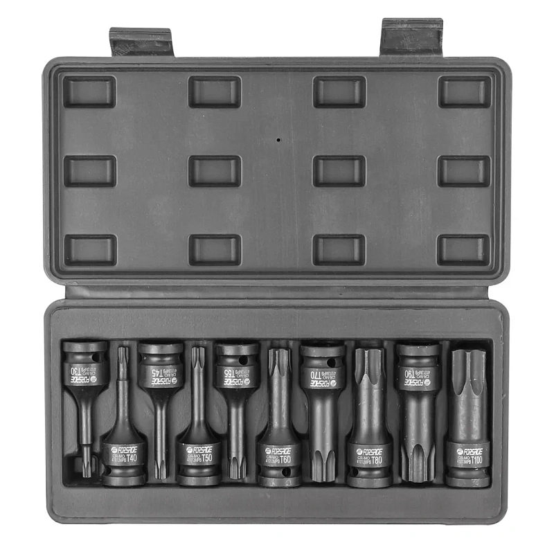 Набор головок-бит TORX ударных T30-T100 1/2'' 10 пр Forsage F-41013MPB
