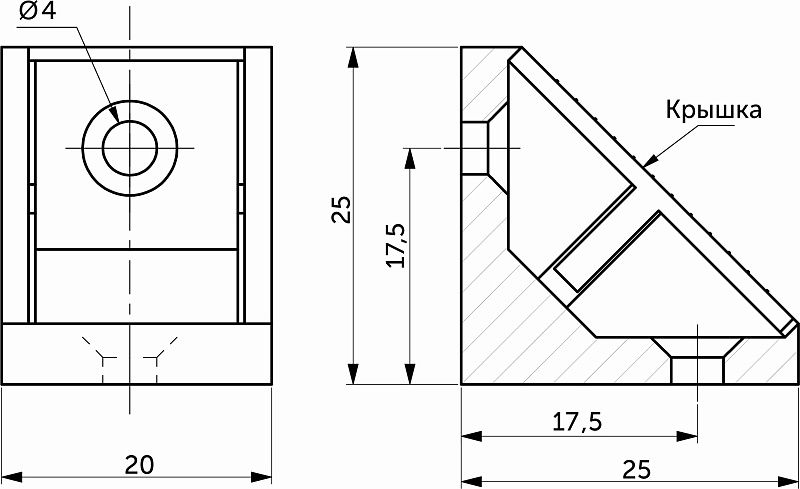 Уголок пластиковый одинарный P светло-серый, уп/100шт, РП PL 64295