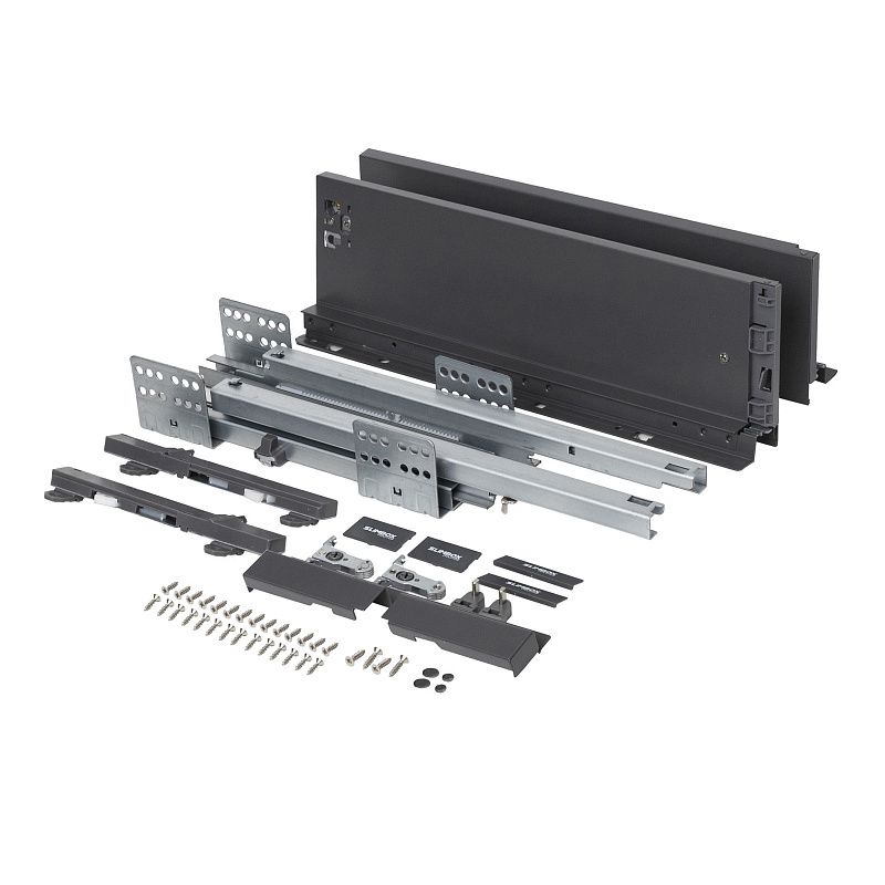 Система ящиков Evolution L-500 h116 графит PUSH TO OPEN ДСП16мм SLIMBOX EVOLUTION 117357