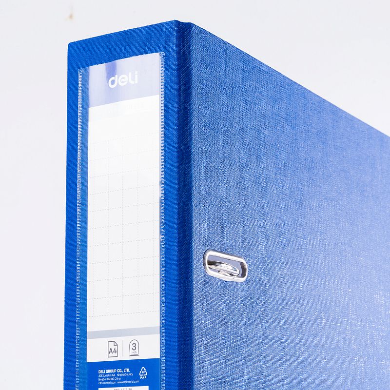 Папка-регистратор "Deli", А4, 75 мм, синий