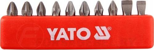 Набор бит SL, PH, PZ, 1/4''х25 мм 10 пр. S2 HRC58-62 Yato YT-0482