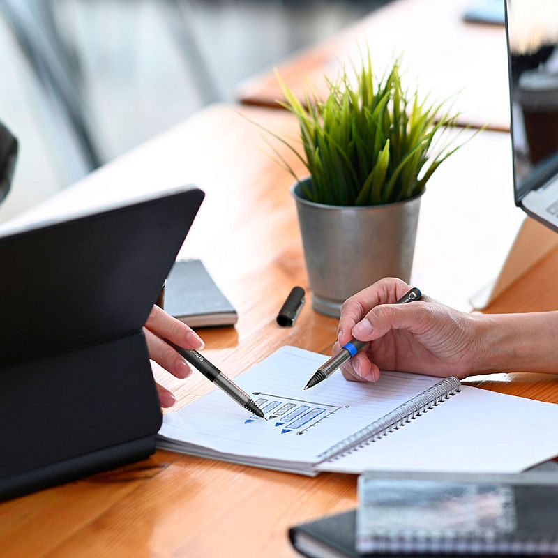 Ручка-роллер "Xtra 805", 0.5 мм, синий, стерж. синий