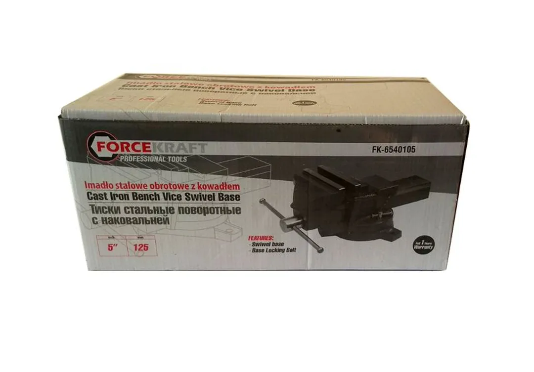 Тиски стальные поворотные с наковальней 125 мм ForceKraft FK-6540105